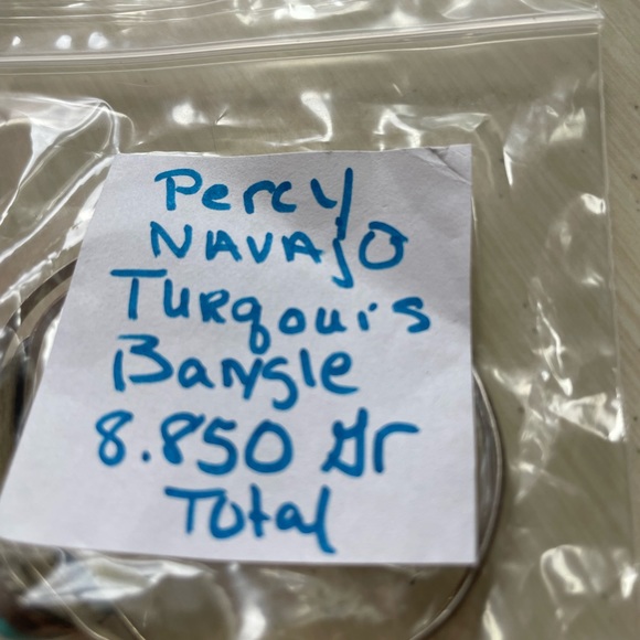 Percy Spenser Navajo Sterling turquoise bracelet Bangle - Picture 3 of 6